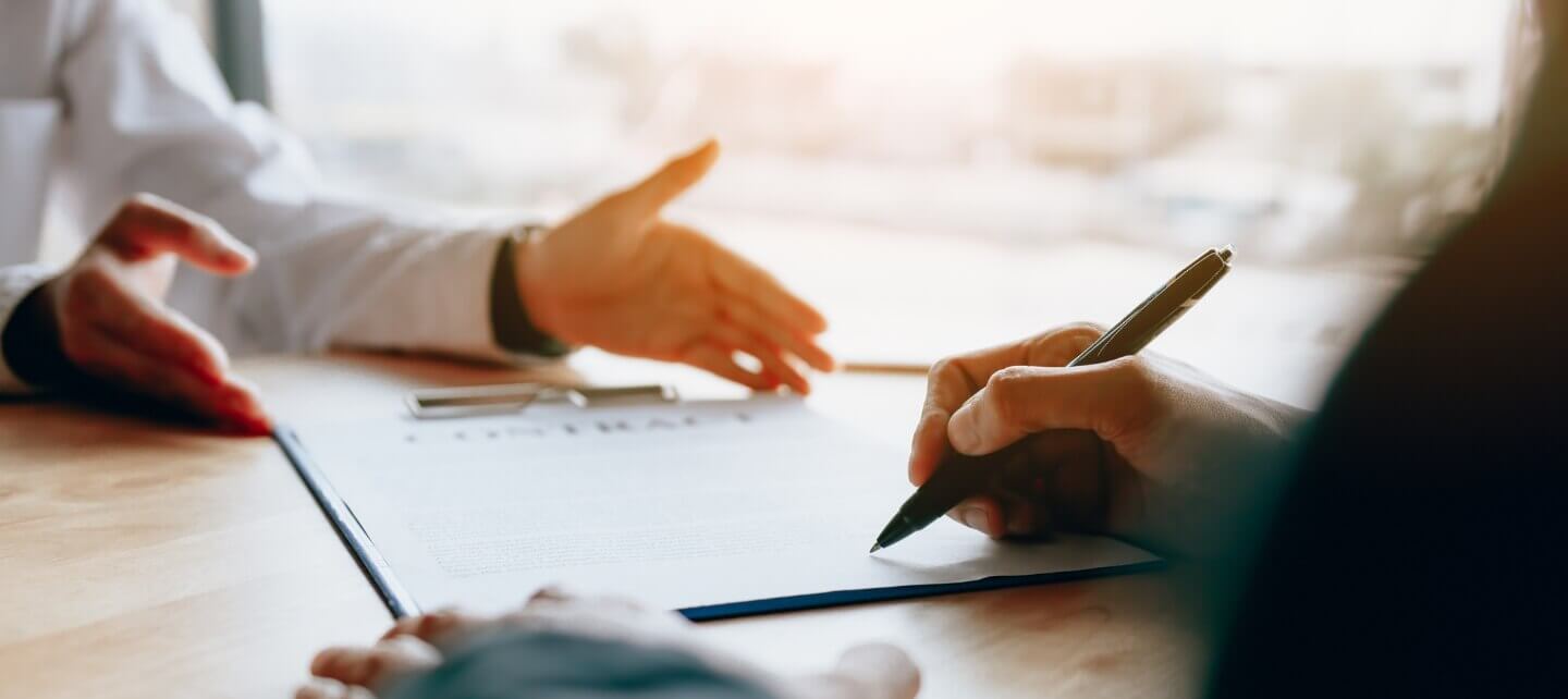 Signing the documents